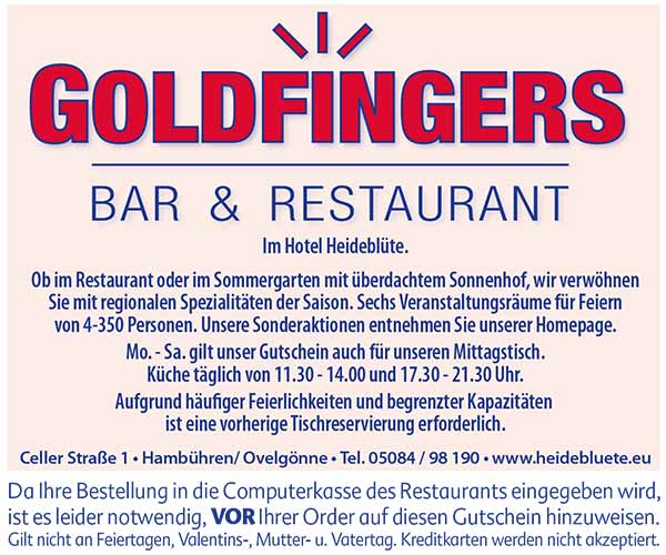 Goldfingers Restaurant im Hotel Heideblüte